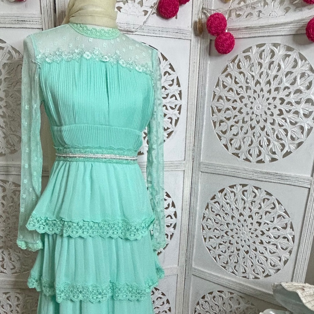 Mint Ruffled Fancy Gown - Picture 4 of 7